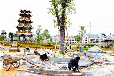 都安县安东公园项目在如火如荼建设中